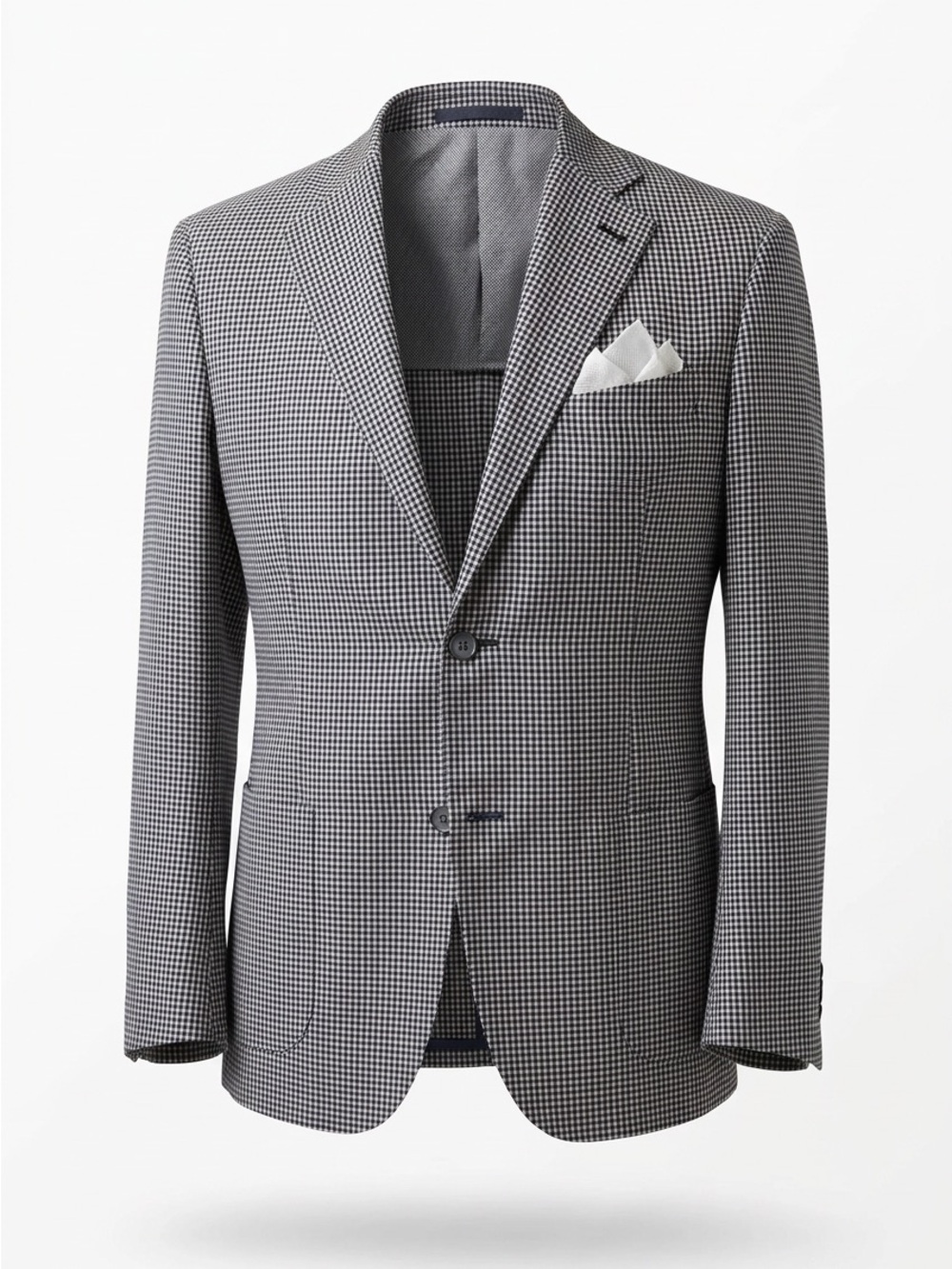 Men's Canali navy & White Micro-Check Blazer, old money, classic ,travel